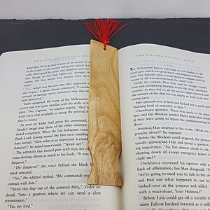 Handmade Wooden Bookmark in a book