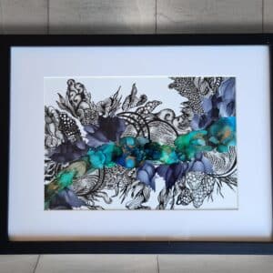Original hand painted abstract alcohol ink wall art